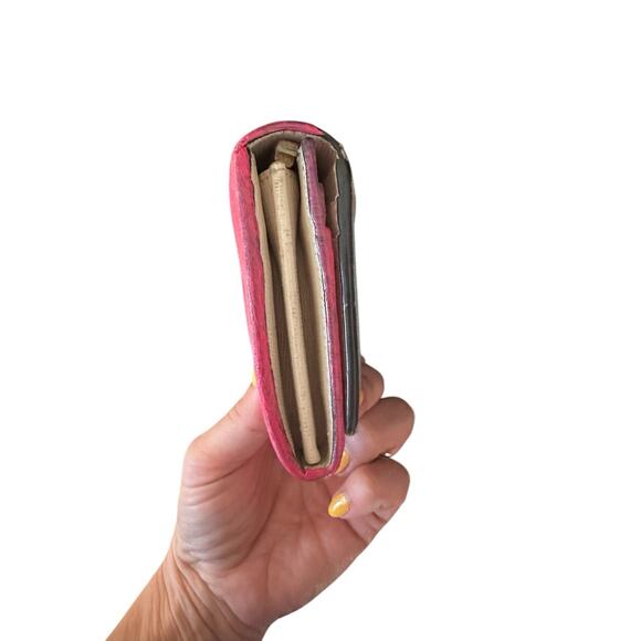 Painted Fendi Wallet Monster Bugs Eye Round Zipper Studs Leather Multicolor - Picture 6 of 7